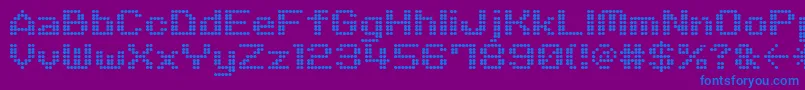 M06Quadra-fontti – siniset fontit violetilla taustalla