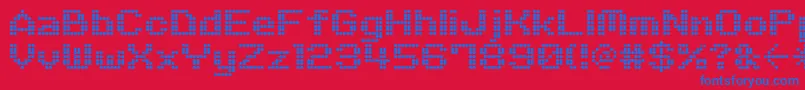 フォントM06Quadra – 赤い背景に青い文字
