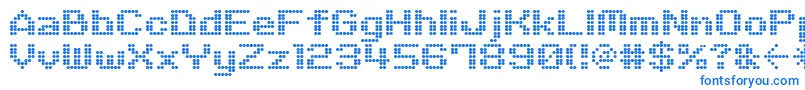 フォントM06Quadra – 白い背景に青い文字