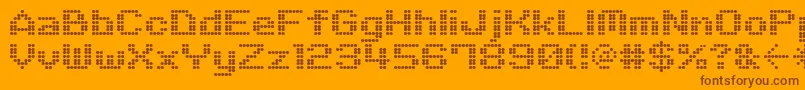 M06Quadra Font – Brown Fonts on Orange Background