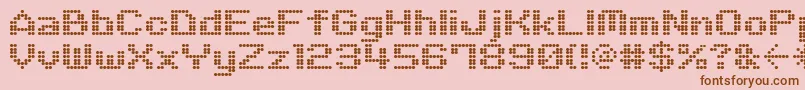フォントM06Quadra – ピンクの背景に茶色のフォント