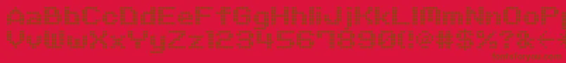 M06Quadra Font – Brown Fonts on Red Background
