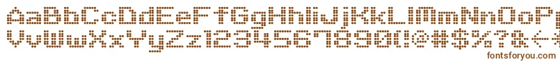 M06Quadra-fontti – ruskeat fontit valkoisella taustalla