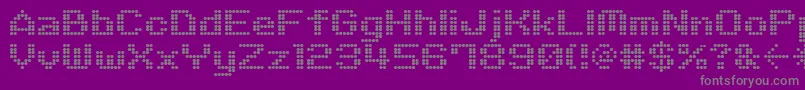 フォントM06Quadra – 紫の背景に灰色の文字