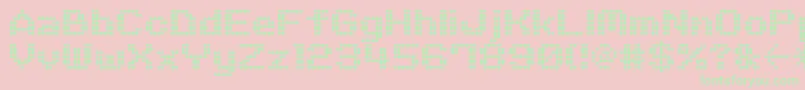 M06Quadra-fontti – vihreät fontit vaaleanpunaisella taustalla