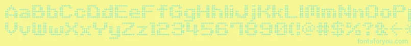 フォントM06Quadra – 黄色い背景に緑の文字