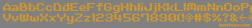 フォントM06Quadra – オレンジの文字は灰色の背景にあります。