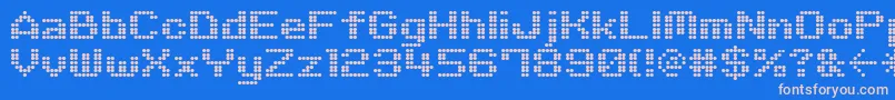 フォントM06Quadra – ピンクの文字、青い背景