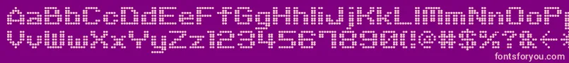 M06Quadra-fontti – vaaleanpunaiset fontit violetilla taustalla