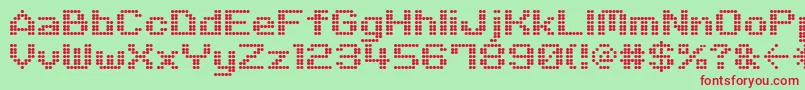 Шрифт M06Quadra – красные шрифты на зелёном фоне