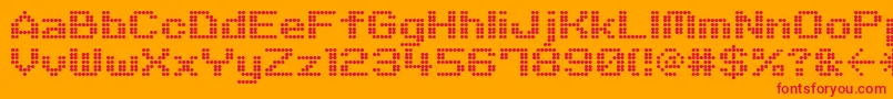 フォントM06Quadra – オレンジの背景に赤い文字