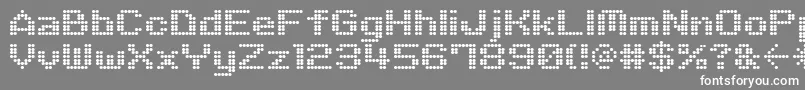 M06Quadra-fontti – valkoiset fontit harmaalla taustalla
