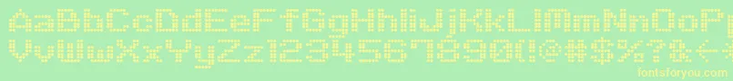 M06Quadra Font – Yellow Fonts on Green Background