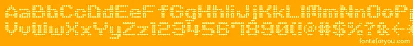Шрифт M06Quadra – жёлтые шрифты на оранжевом фоне