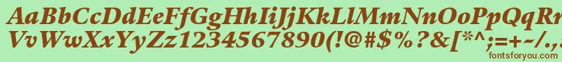 GuardiltstdBlackitalic Font – Brown Fonts on Green Background