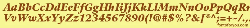 GuardiltstdBlackitalic Font – Brown Fonts on Yellow Background
