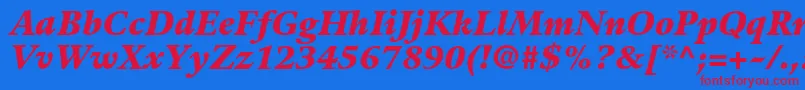 GuardiltstdBlackitalic Font – Red Fonts on Blue Background