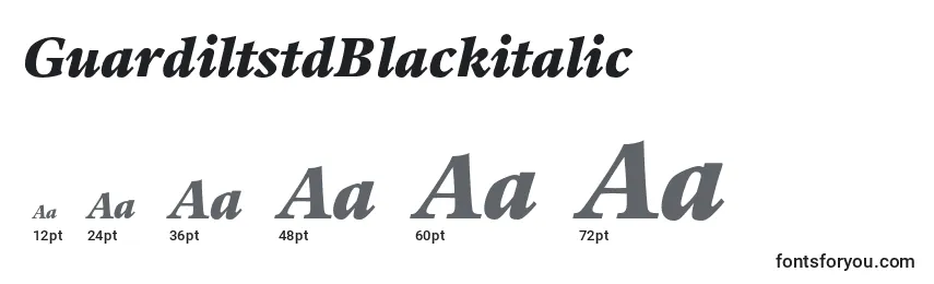 GuardiltstdBlackitalic Font Sizes