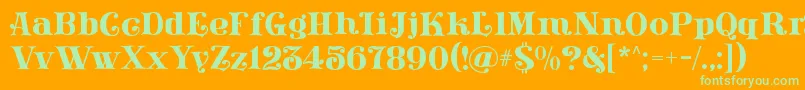 Шрифт LissainDidone – зелёные шрифты на оранжевом фоне