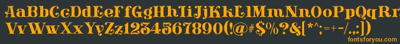 フォントLissainDidone – 黒い背景にオレンジの文字