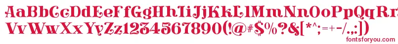 フォントLissainDidone – 白い背景に赤い文字