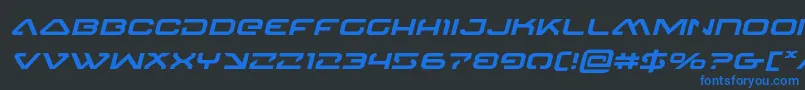 4114blasterv2expandital Font – Blue Fonts on Black Background