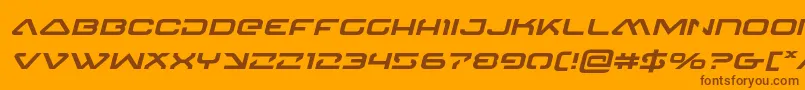 フォント4114blasterv2expandital – オレンジの背景に茶色のフォント