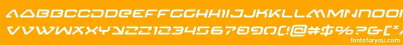 4114blasterv2expandital Font – White Fonts on Orange Background