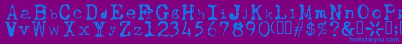 UwjackBeta-fontti – siniset fontit violetilla taustalla