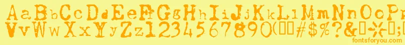 UwjackBeta Font – Orange Fonts on Yellow Background