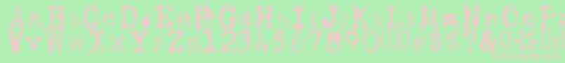 UwjackBeta Font – Pink Fonts on Green Background