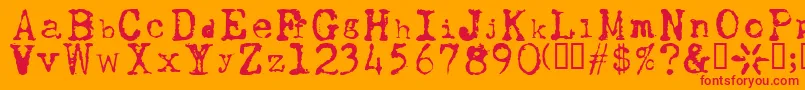 UwjackBeta Font – Red Fonts on Orange Background