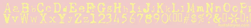 Czcionka UwjackBeta – żółte czcionki na różowym tle
