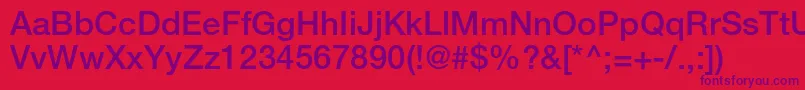 HelveticaLt65Medium Font – Purple Fonts on Red Background