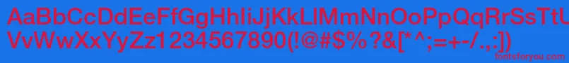 HelveticaLt65Medium Font – Red Fonts on Blue Background