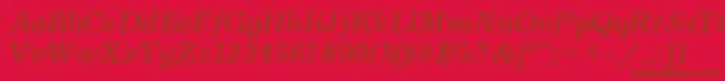 UkrainianjournalItalic Font – Brown Fonts on Red Background