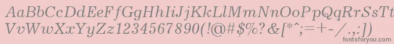 UkrainianjournalItalic Font – Gray Fonts on Pink Background