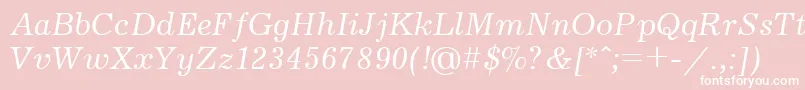 UkrainianjournalItalic Font – White Fonts on Pink Background
