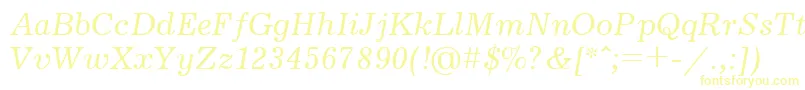 UkrainianjournalItalic Font – Yellow Fonts on White Background