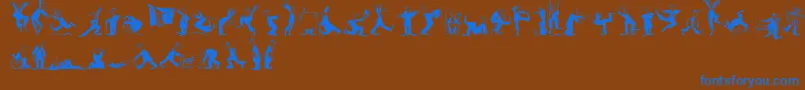 フォントMaennekenLtBlack – 茶色の背景に青い文字