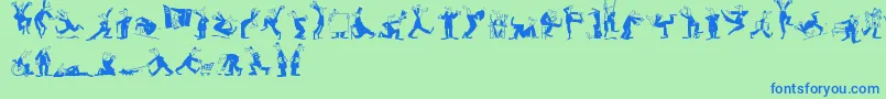 MaennekenLtBlack Font – Blue Fonts on Green Background