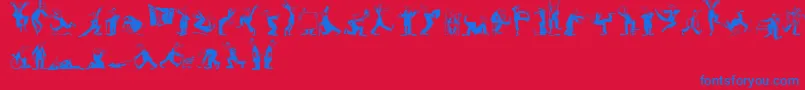 MaennekenLtBlack-Schriftart – Blaue Schriften auf rotem Hintergrund