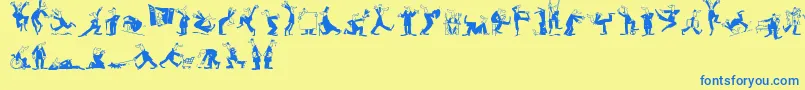 MaennekenLtBlack Font – Blue Fonts on Yellow Background