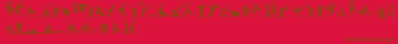 MaennekenLtBlack-Schriftart – Braune Schriften auf rotem Hintergrund