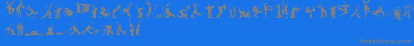 MaennekenLtBlack-Schriftart – Graue Schriften auf blauem Hintergrund