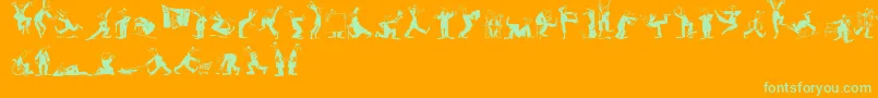 MaennekenLtBlack Font – Green Fonts on Orange Background