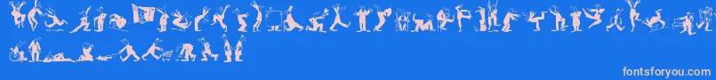 MaennekenLtBlack Font – Pink Fonts on Blue Background