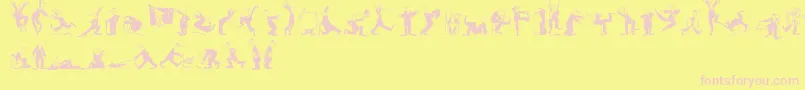 MaennekenLtBlack-Schriftart – Rosa Schriften auf gelbem Hintergrund