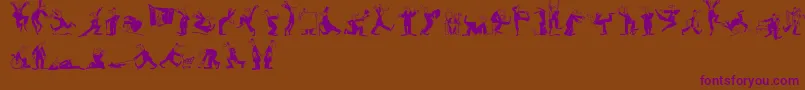MaennekenLtBlack-Schriftart – Violette Schriften auf braunem Hintergrund