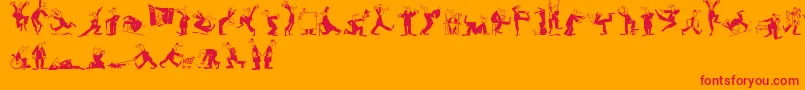 MaennekenLtBlack Font – Red Fonts on Orange Background